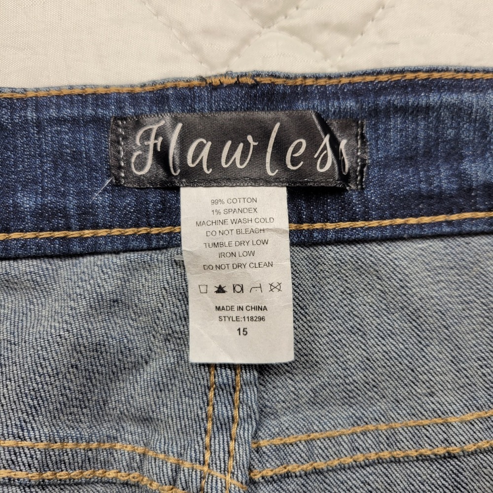 Flawless flare leg blue jeans size juniors 15 - Picture 5 of 6